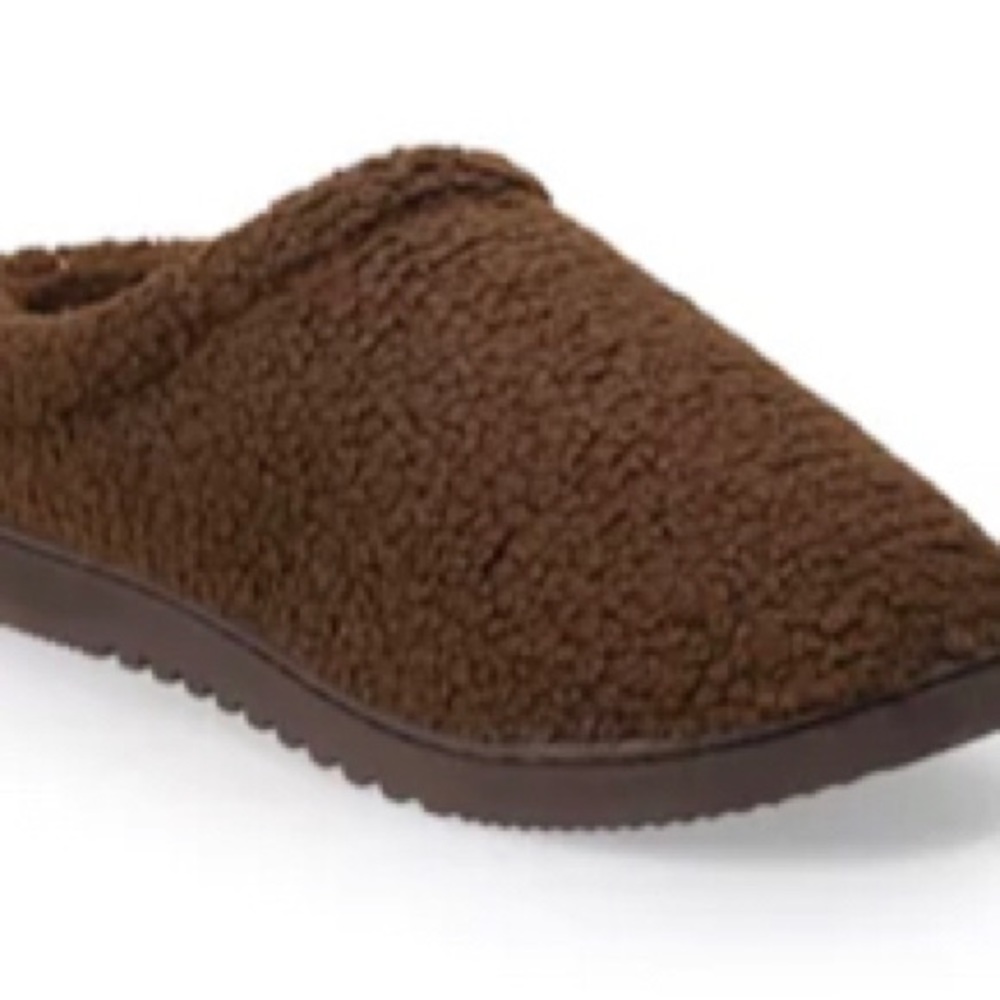 Mens Sonoma Goods For Life Sherpa Clog Slippers Comfort LARGE 10-11 Brown New
